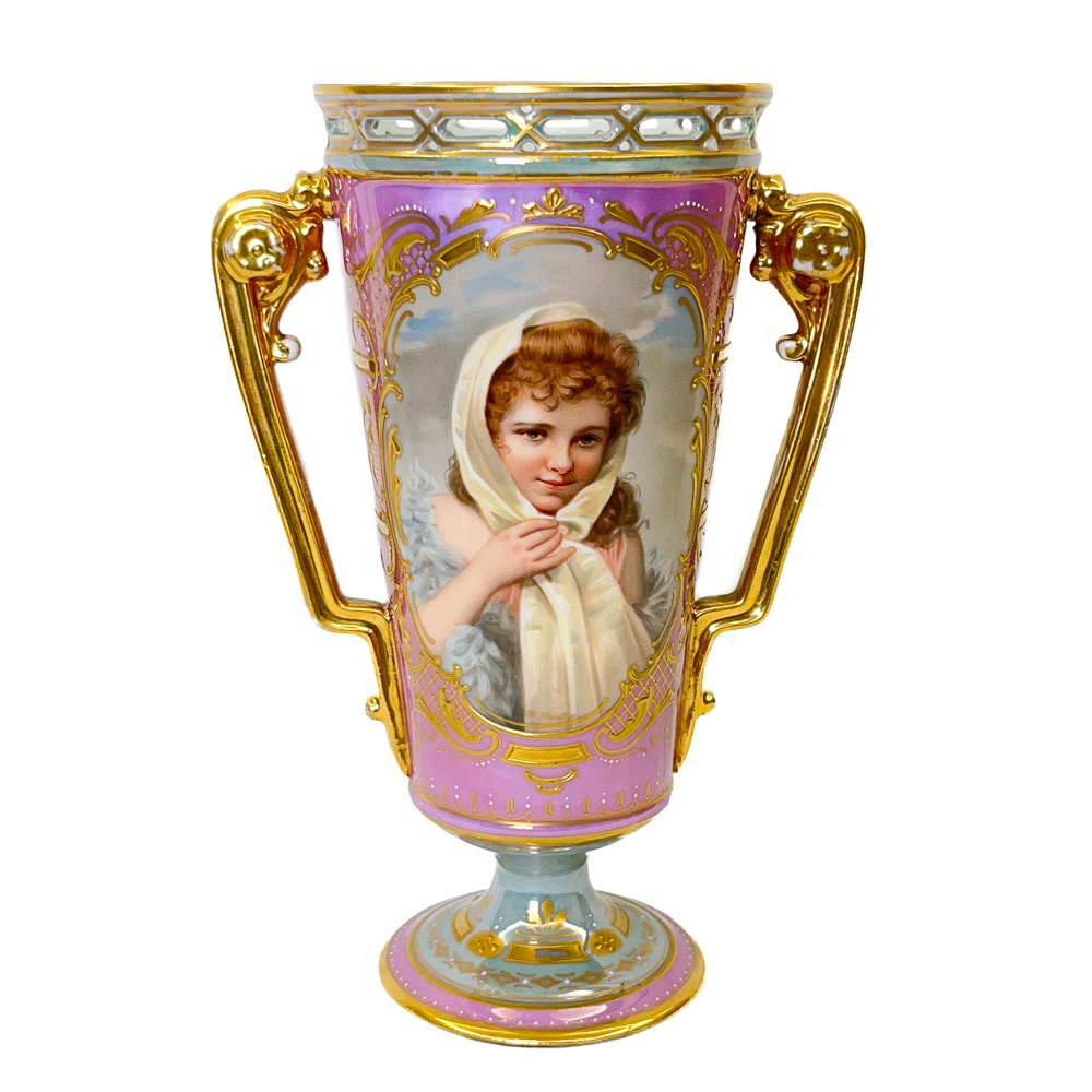 Vaso In Porcellana Policroma Austria XIX Secolo Vendita Porcellane