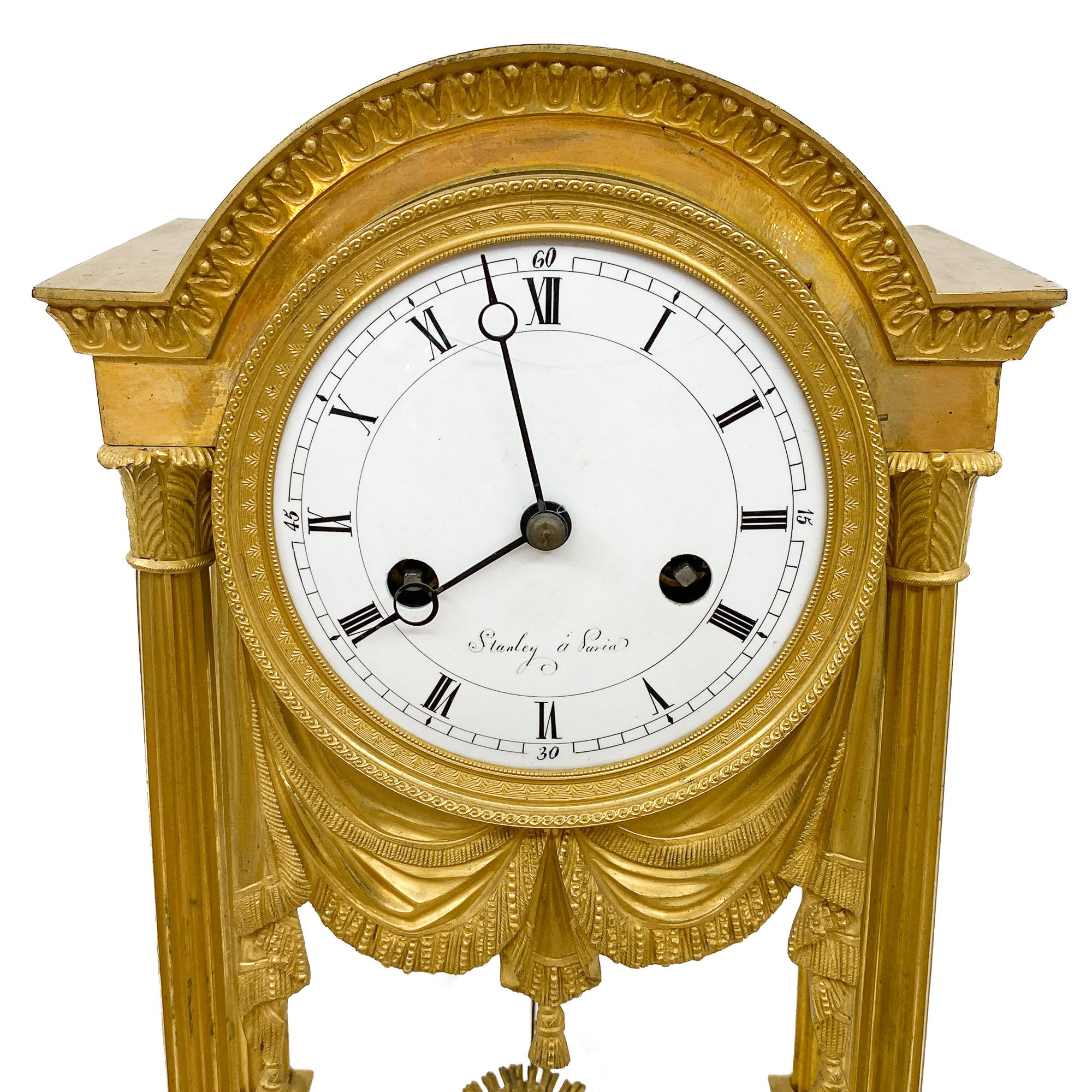 Mantel clock in gilt bronze - Stanley à Paris - France 19th century