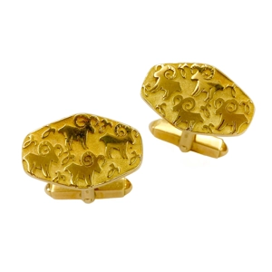 18 karat yellow gold cufflinks with zodiac sign of Aries - Italy 1950s