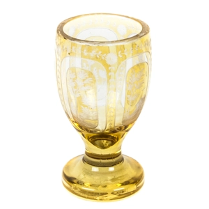 Engraved Bohemian glass cup - Bohemia 19th century