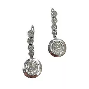 Liberty earrings in 18 karat white gold and diamonds - Italy 1920s