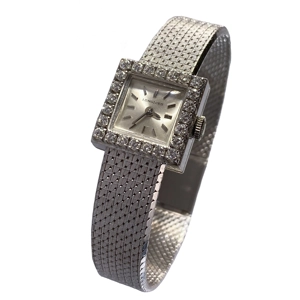 18k white gold wristwatch with diamonds - Longines - Switzerland 1960s