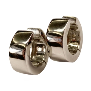 18 karat white gold huggie earrings - Italy