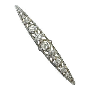 Gold and platinum brooch with diamonds - Italy early 1900s