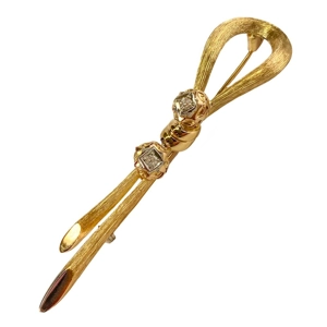 18 karat yellow gold knot brooch with diamonds - Italy 1950s