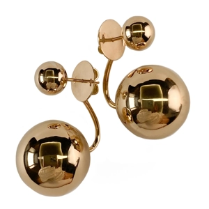 14 karat yellow gold earrings with spheres - Italy 1960s